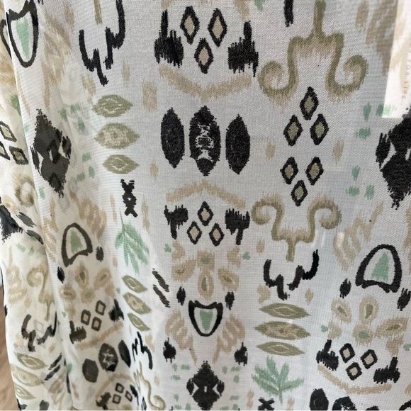 LD SALE ITEM: NWT tan black green sheer kimono beach cover-up bohemian tropical - Picture 7 of 9